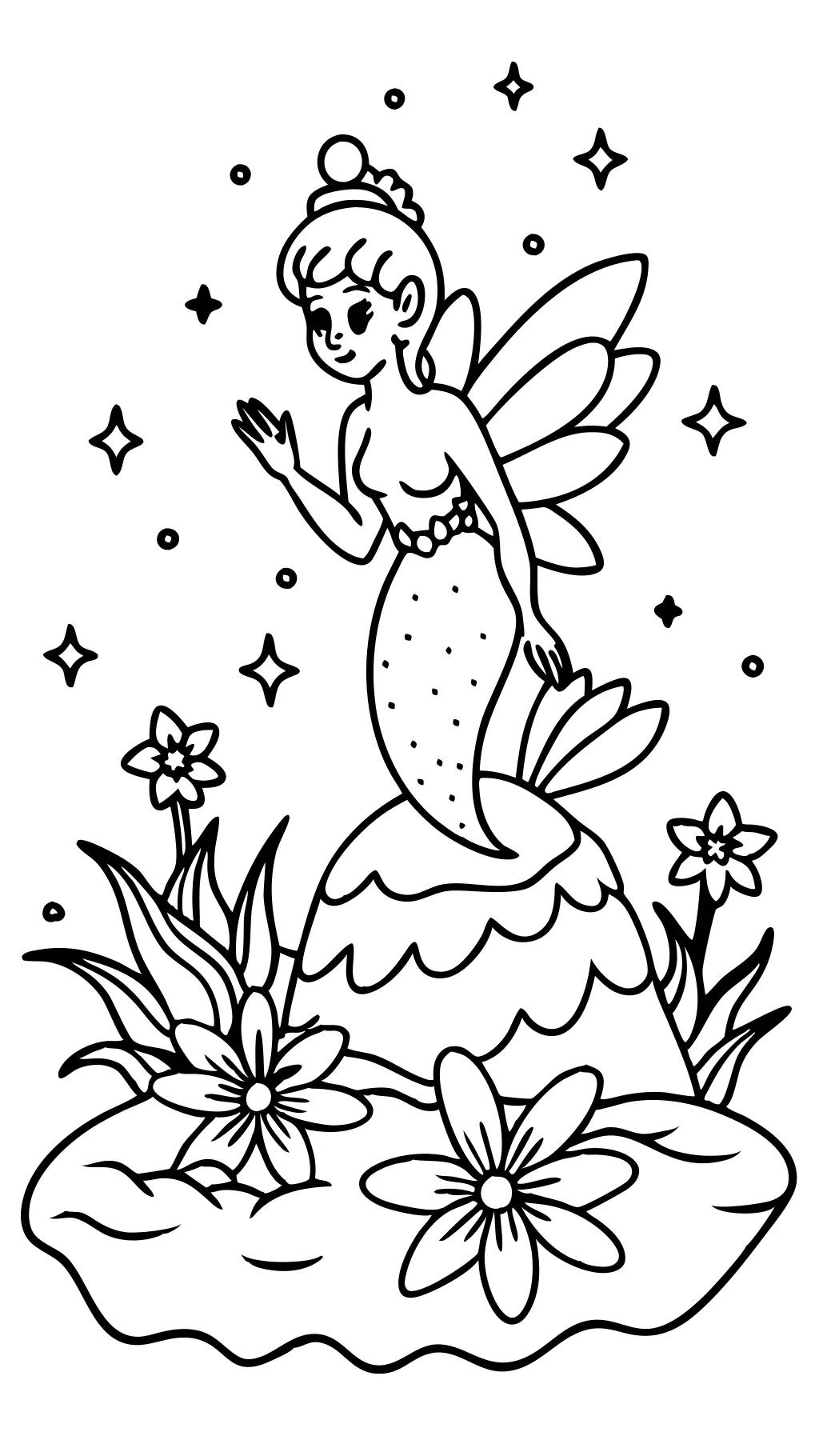 fairy and mermaid coloring pages